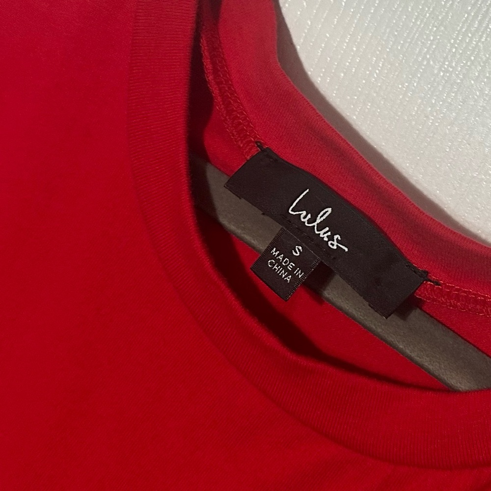 Lulu's Scarlet Red Casual Dress - Picture 3 of 3